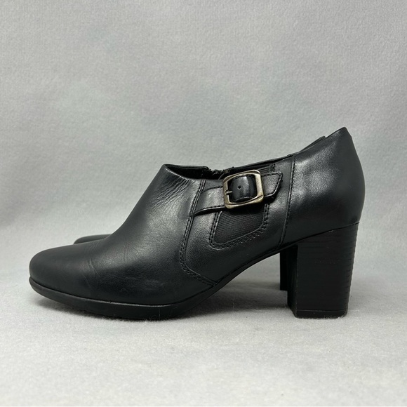 Clarks PROMISE MAY Womens Bootie Shoe Sz 9.5 M Black Leather Side Zipper. - Picture 4 of 12